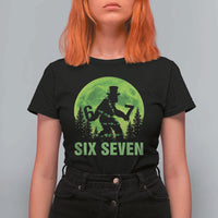Funny Bigfoot St Patricks Day T Shirt For Women Sasquatch Hiding Moon Forest Meme