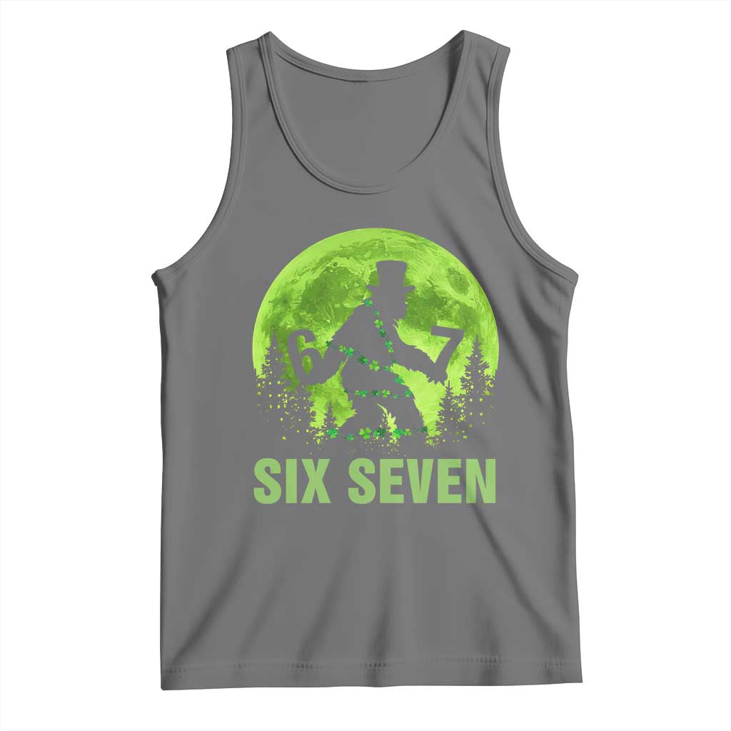 Funny Bigfoot St Patricks Day Tank Top Sasquatch Hiding Moon Forest Meme