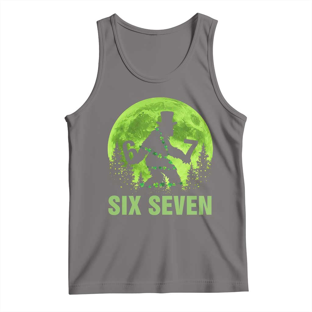 Funny Bigfoot St Patricks Day Tank Top Sasquatch Hiding Moon Forest Meme