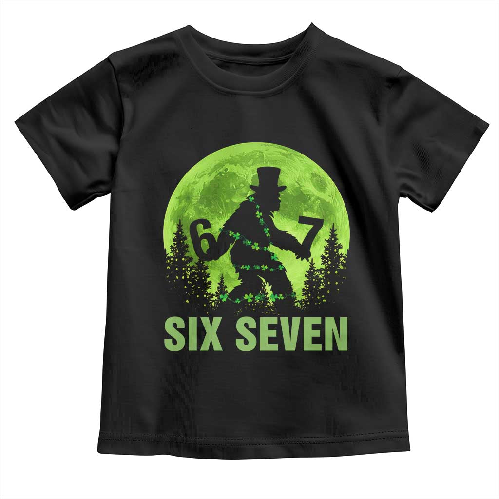 Funny Bigfoot St Patricks Day Toddler T Shirt Sasquatch Hiding Moon Forest Meme