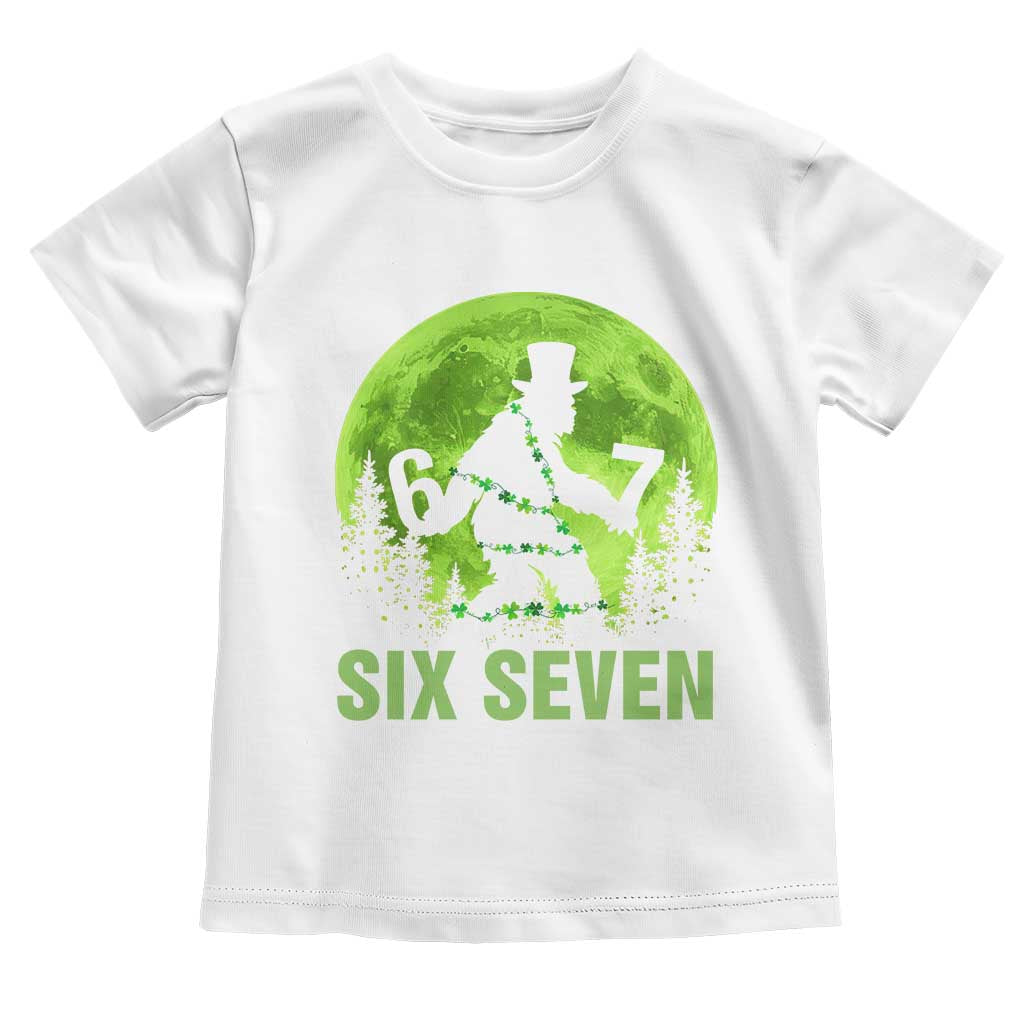 Funny Bigfoot St Patricks Day Toddler T Shirt Sasquatch Hiding Moon Forest Meme