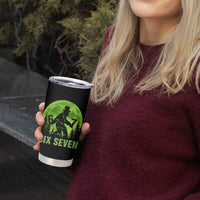 Funny Bigfoot St Patricks Day Tumbler Cup Sasquatch Hiding Moon Forest Meme