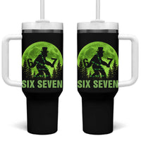 Funny Bigfoot St Patricks Day Tumbler With Handle Sasquatch Hiding Moon Forest Meme