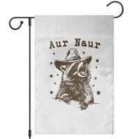 AUR Naur Cowboy Raccoon Garden Flag Funny Sarcastic Oh No Australian Accent