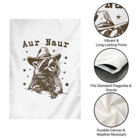 AUR Naur Cowboy Raccoon Garden Flag Funny Sarcastic Oh No Australian Accent