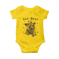 AUR Naur Cowboy Raccoon Baby Onesie Funny Sarcastic Oh No Australian Accent