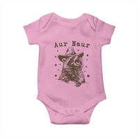 AUR Naur Cowboy Raccoon Baby Onesie Funny Sarcastic Oh No Australian Accent