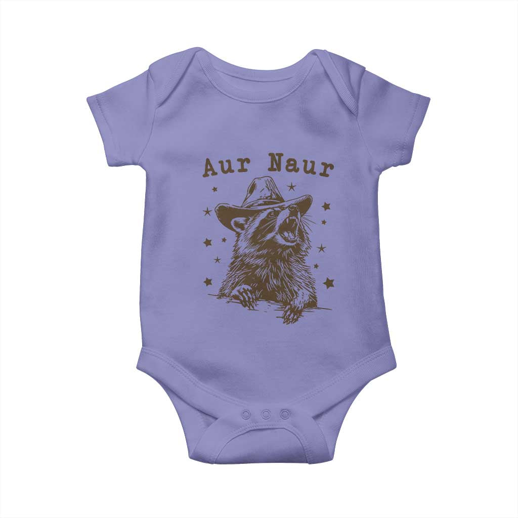 AUR Naur Cowboy Raccoon Baby Onesie Funny Sarcastic Oh No Australian Accent