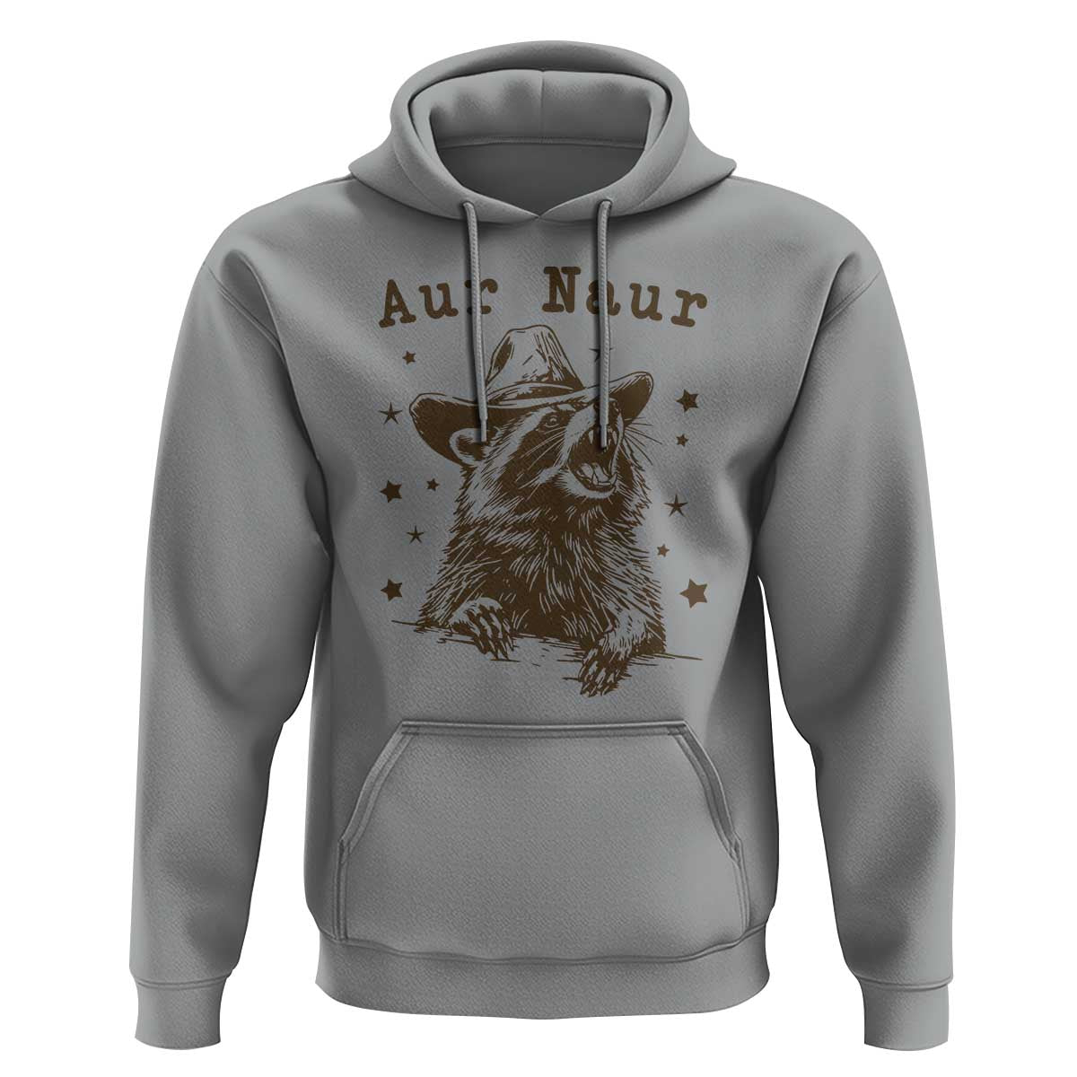 AUR Naur Cowboy Raccoon Hoodie Funny Sarcastic Oh No Australian Accent