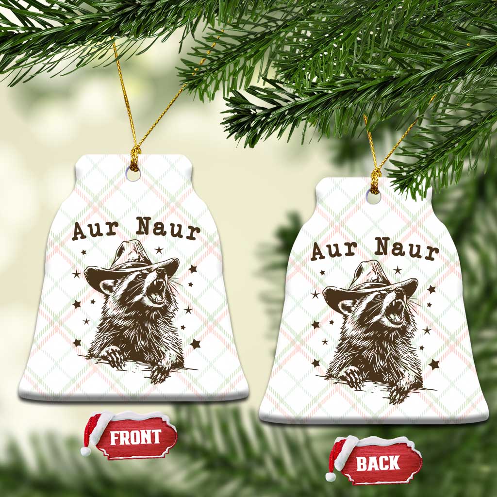 AUR Naur Cowboy Raccoon Ceramic Ornament Funny Sarcastic Oh No Australian Accent