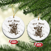 AUR Naur Cowboy Raccoon Ceramic Ornament Funny Sarcastic Oh No Australian Accent