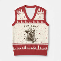 AUR Naur Cowboy Raccoon V-Neck Knit Sweater Vest Funny Sarcastic Oh No Australian Accent