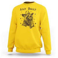 AUR Naur Cowboy Raccoon Sweatshirt Funny Sarcastic Oh No Australian Accent