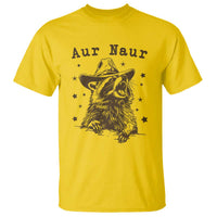 AUR Naur Cowboy Raccoon T Shirt Funny Sarcastic Oh No Australian Accent