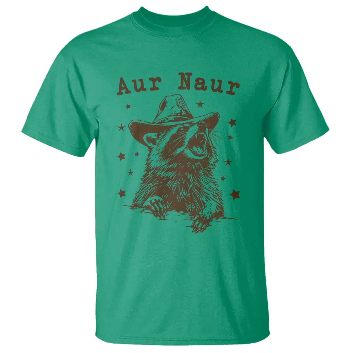 AUR Naur Cowboy Raccoon T Shirt Funny Sarcastic Oh No Australian Accent