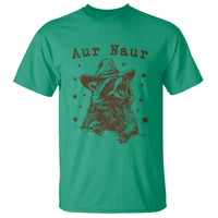 AUR Naur Cowboy Raccoon T Shirt Funny Sarcastic Oh No Australian Accent