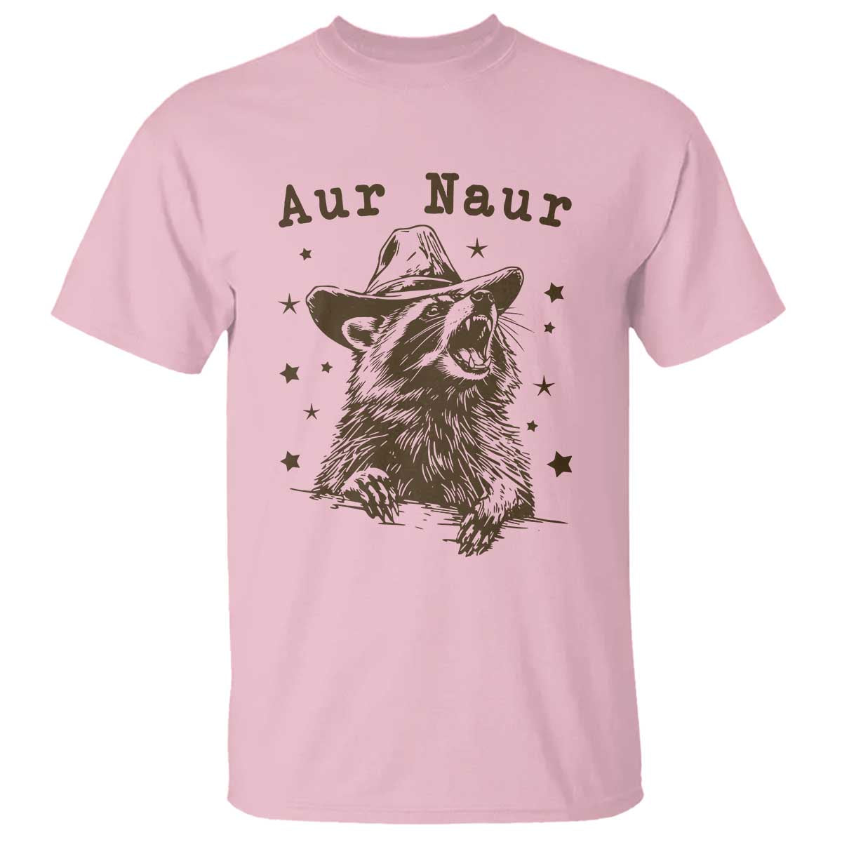 AUR Naur Cowboy Raccoon T Shirt Funny Sarcastic Oh No Australian Accent