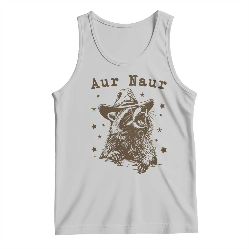 AUR Naur Cowboy Raccoon Tank Top Funny Sarcastic Oh No Australian Accent