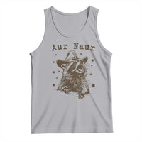 AUR Naur Cowboy Raccoon Tank Top Funny Sarcastic Oh No Australian Accent