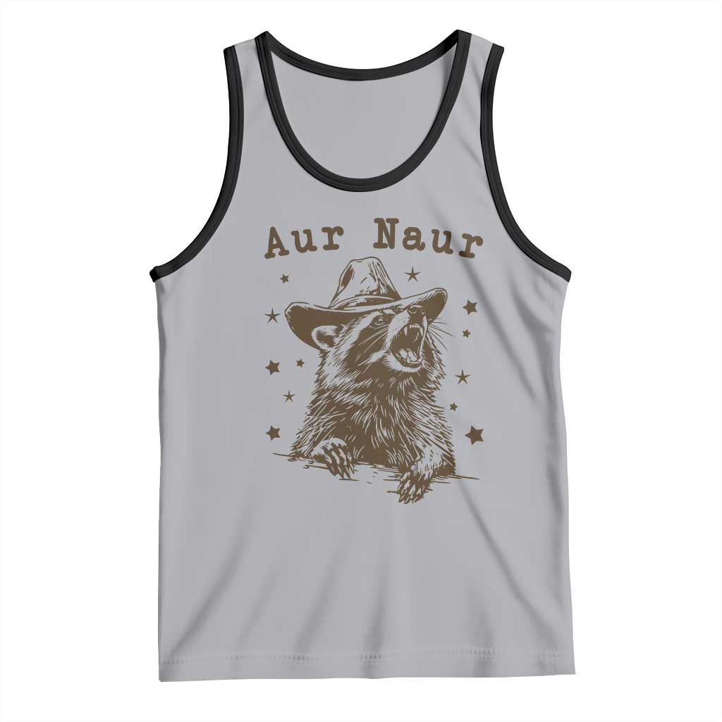 AUR Naur Cowboy Raccoon Tank Top Funny Sarcastic Oh No Australian Accent
