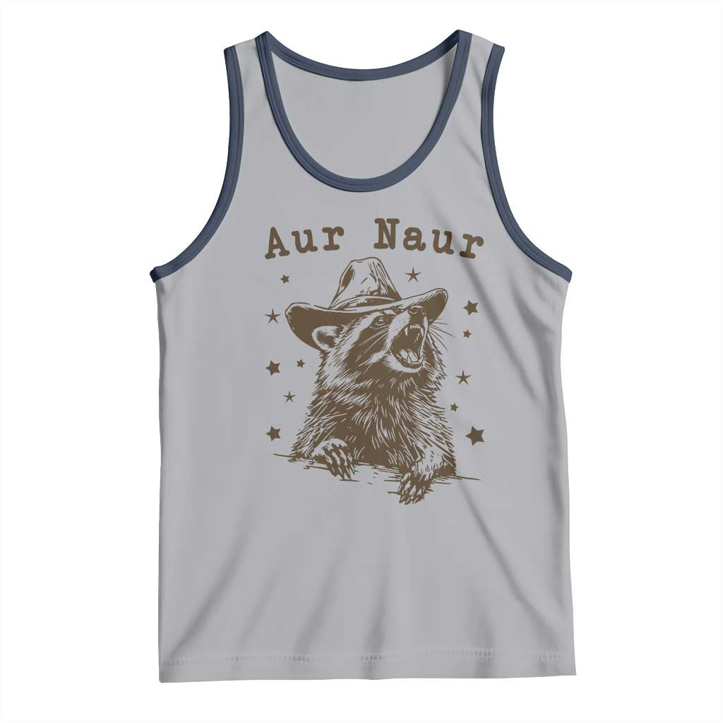 AUR Naur Cowboy Raccoon Tank Top Funny Sarcastic Oh No Australian Accent