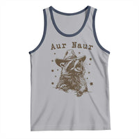 AUR Naur Cowboy Raccoon Tank Top Funny Sarcastic Oh No Australian Accent