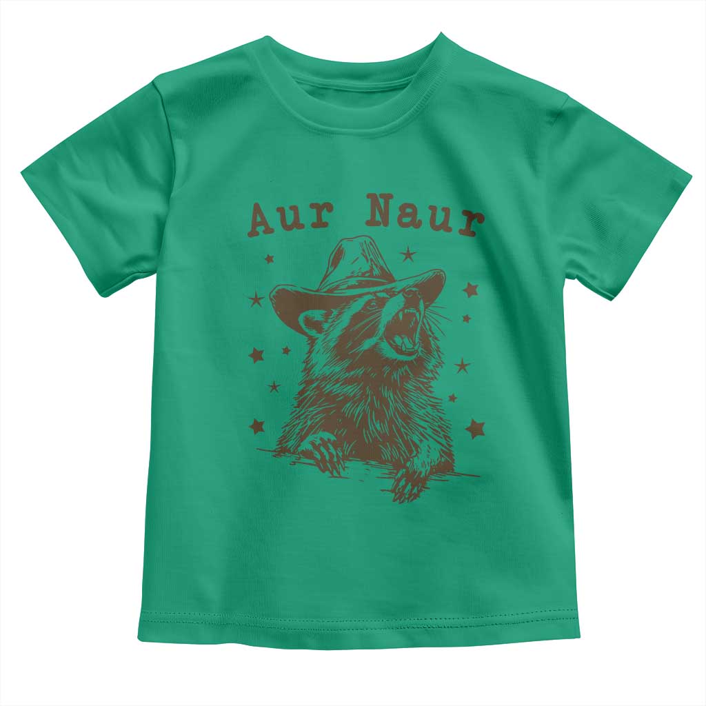 AUR Naur Cowboy Raccoon Toddler T Shirt Funny Sarcastic Oh No Australian Accent