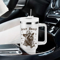 AUR Naur Cowboy Raccoon Tumbler With Handle Funny Sarcastic Oh No Australian Accent