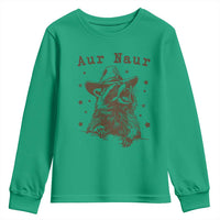 AUR Naur Cowboy Raccoon Youth Sweatshirt Funny Sarcastic Oh No Australian Accent