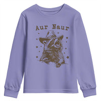 AUR Naur Cowboy Raccoon Youth Sweatshirt Funny Sarcastic Oh No Australian Accent