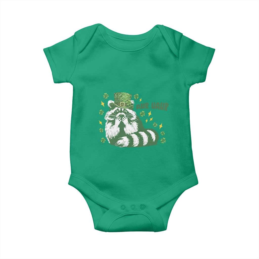 AUR Naur Raccoon St Patricks Day Meme Baby Onesie Funny Sarcastic Oh No Australian Accent