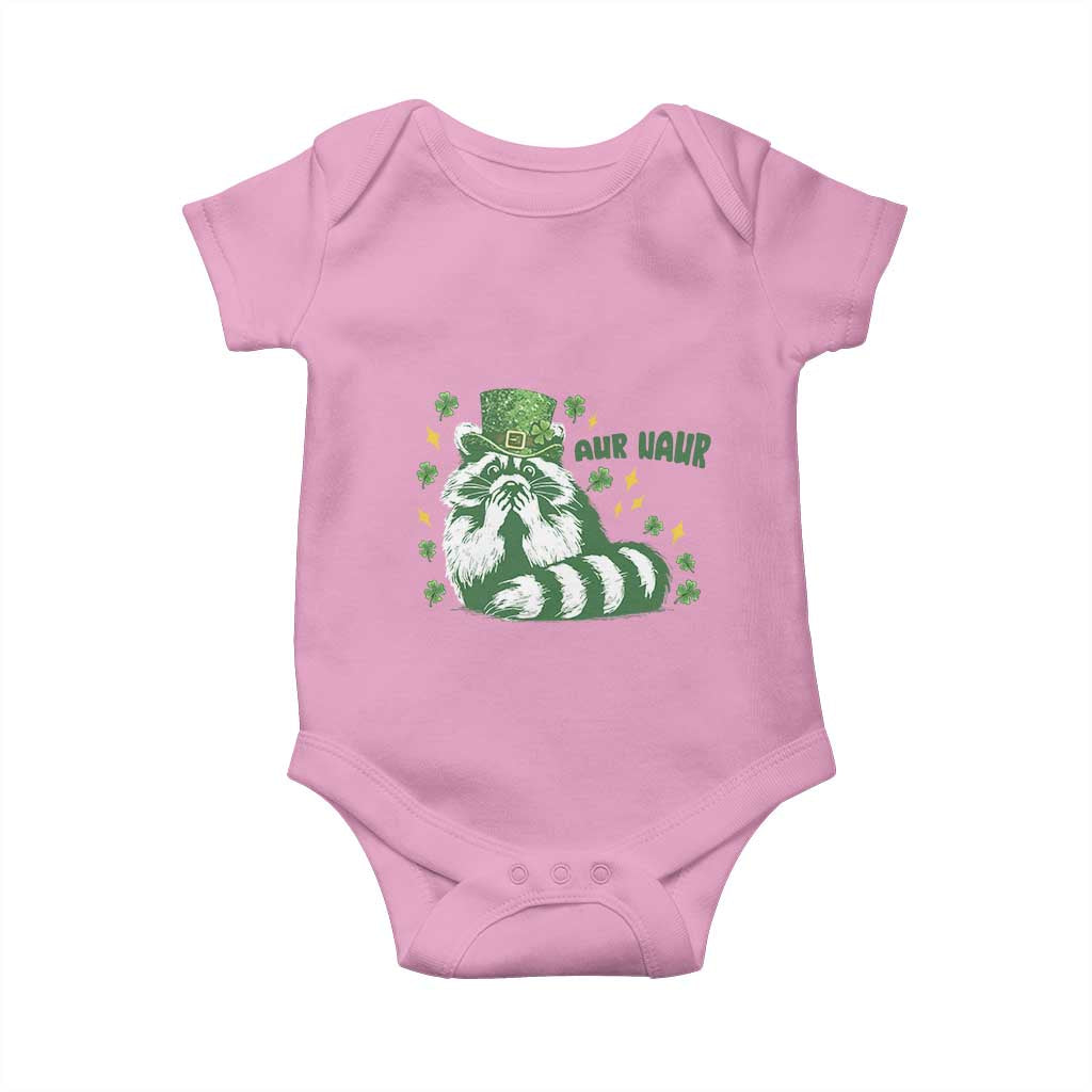 AUR Naur Raccoon St Patricks Day Meme Baby Onesie Funny Sarcastic Oh No Australian Accent