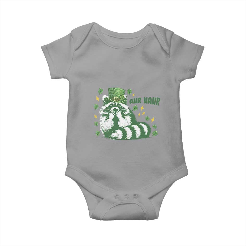 AUR Naur Raccoon St Patricks Day Meme Baby Onesie Funny Sarcastic Oh No Australian Accent