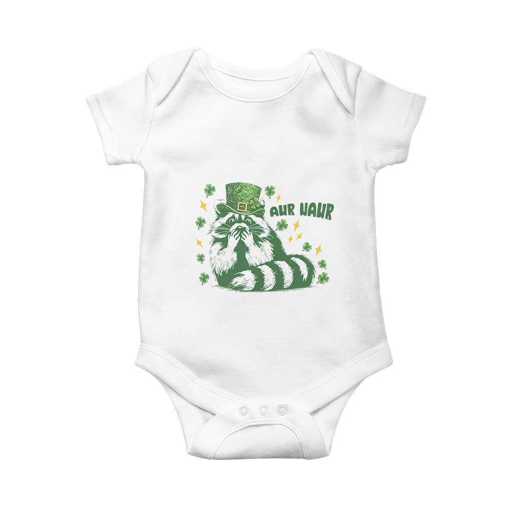 AUR Naur Raccoon St Patricks Day Meme Baby Onesie Funny Sarcastic Oh No Australian Accent