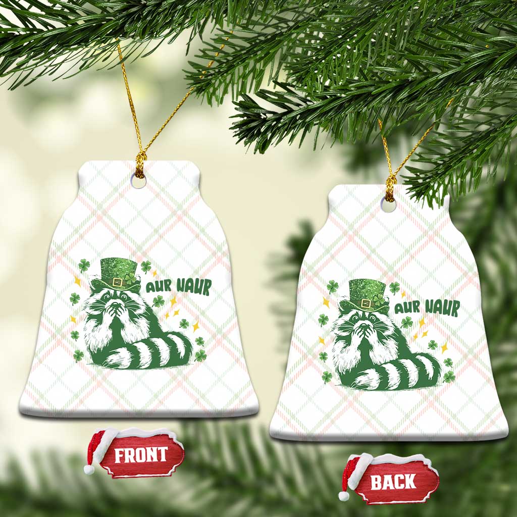AUR Naur Raccoon St Patricks Day Meme Ceramic Ornament Funny Sarcastic Oh No Australian Accent