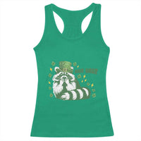 AUR Naur Raccoon St Patricks Day Meme Racerback Tank Top Funny Sarcastic Oh No Australian Accent