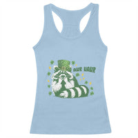 AUR Naur Raccoon St Patricks Day Meme Racerback Tank Top Funny Sarcastic Oh No Australian Accent