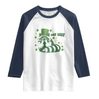 AUR Naur Raccoon St Patricks Day Meme Raglan Shirt Funny Sarcastic Oh No Australian Accent