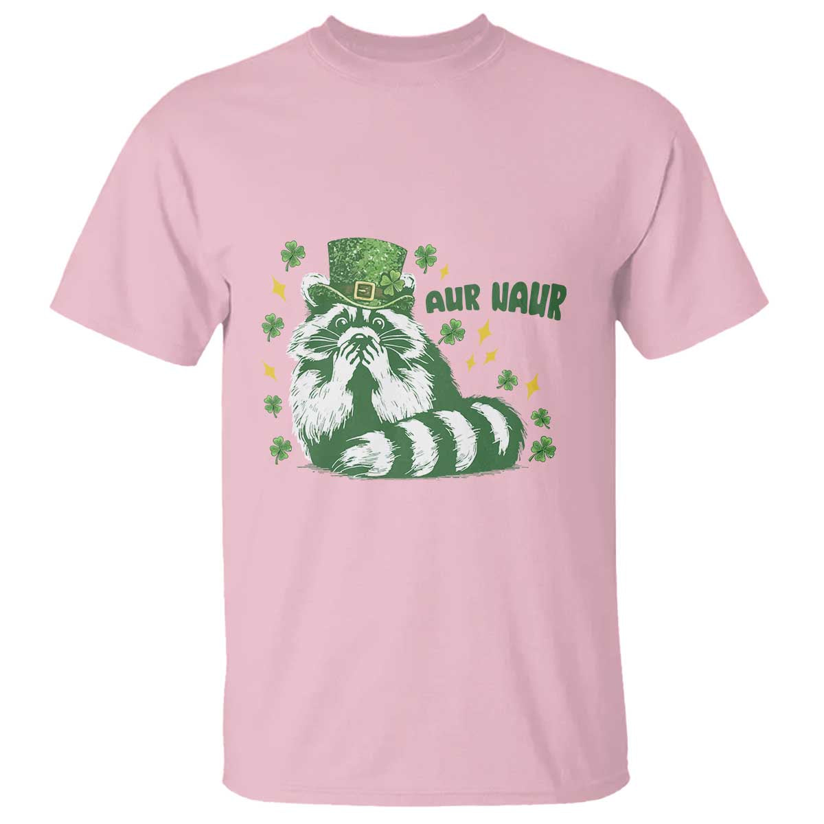 AUR Naur Raccoon St Patricks Day Meme T Shirt Funny Sarcastic Oh No Australian Accent