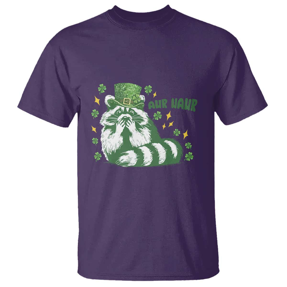 AUR Naur Raccoon St Patricks Day Meme T Shirt Funny Sarcastic Oh No Australian Accent
