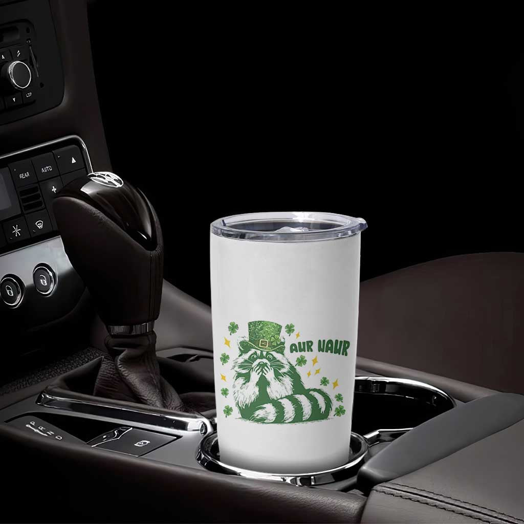 AUR Naur Raccoon St Patricks Day Meme Tumbler Cup Funny Sarcastic Oh No Australian Accent