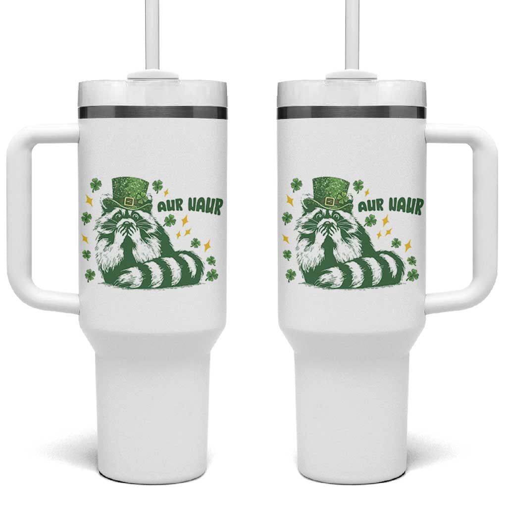 AUR Naur Raccoon St Patricks Day Meme Tumbler With Handle Funny Sarcastic Oh No Australian Accent