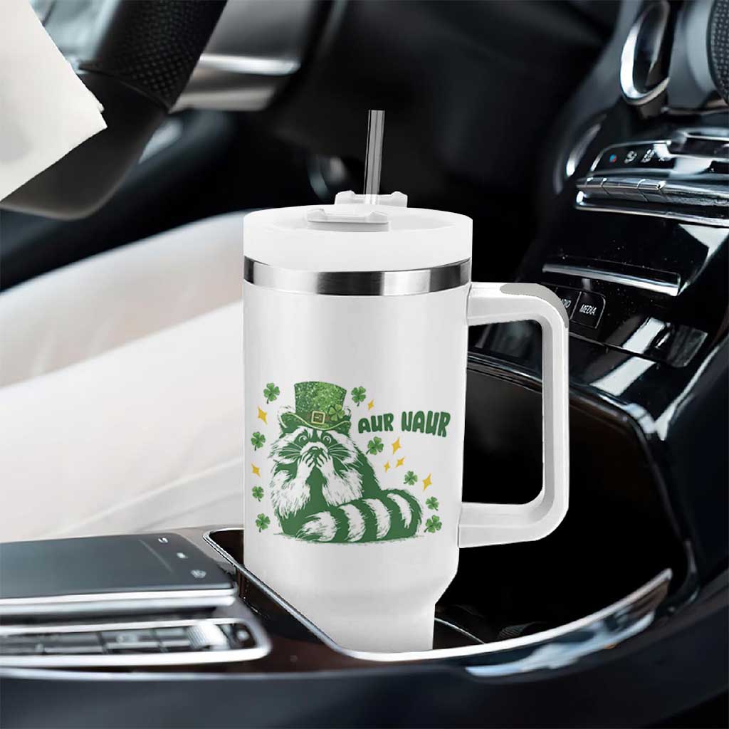 AUR Naur Raccoon St Patricks Day Meme Tumbler With Handle Funny Sarcastic Oh No Australian Accent