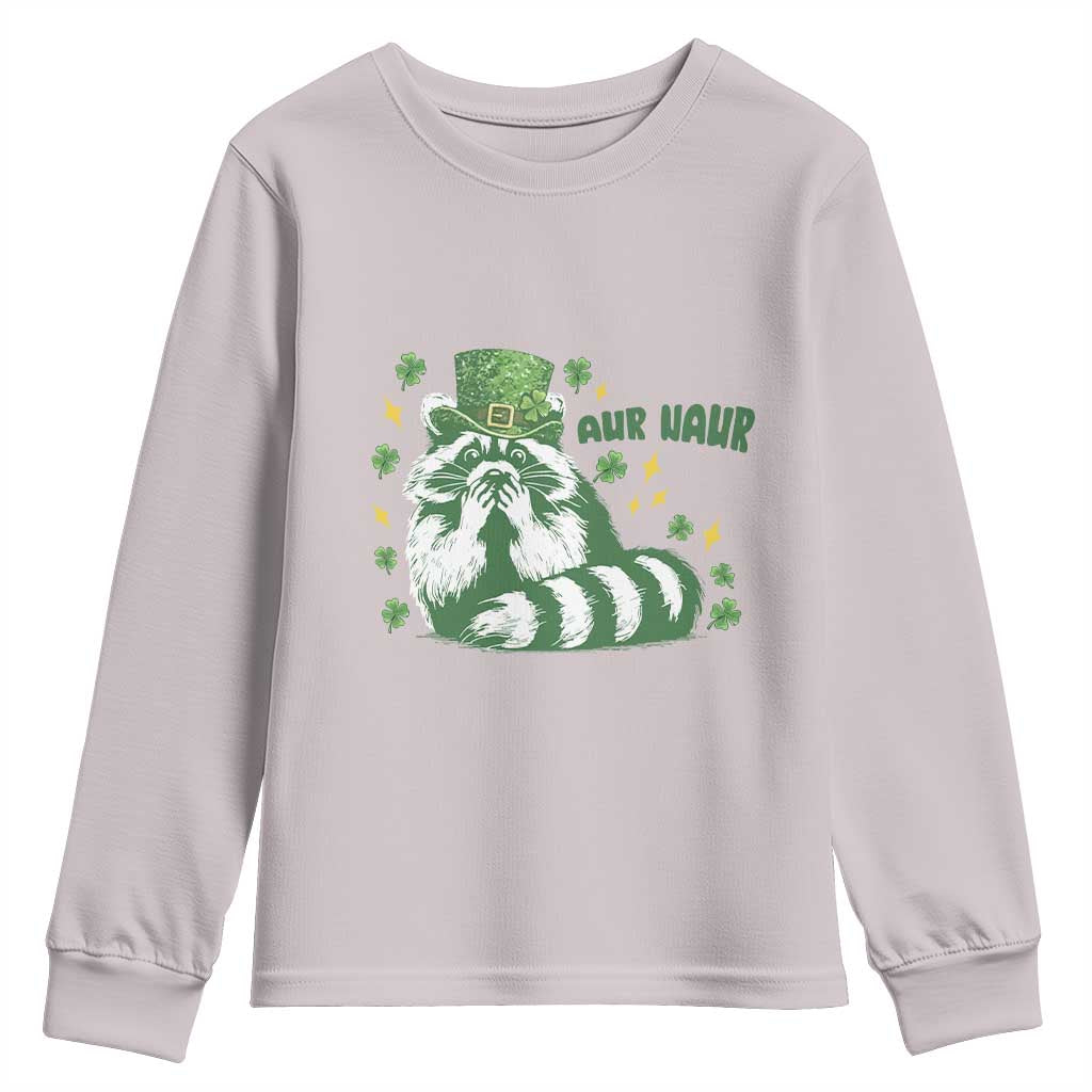 AUR Naur Raccoon St Patricks Day Meme Youth Sweatshirt Funny Sarcastic Oh No Australian Accent