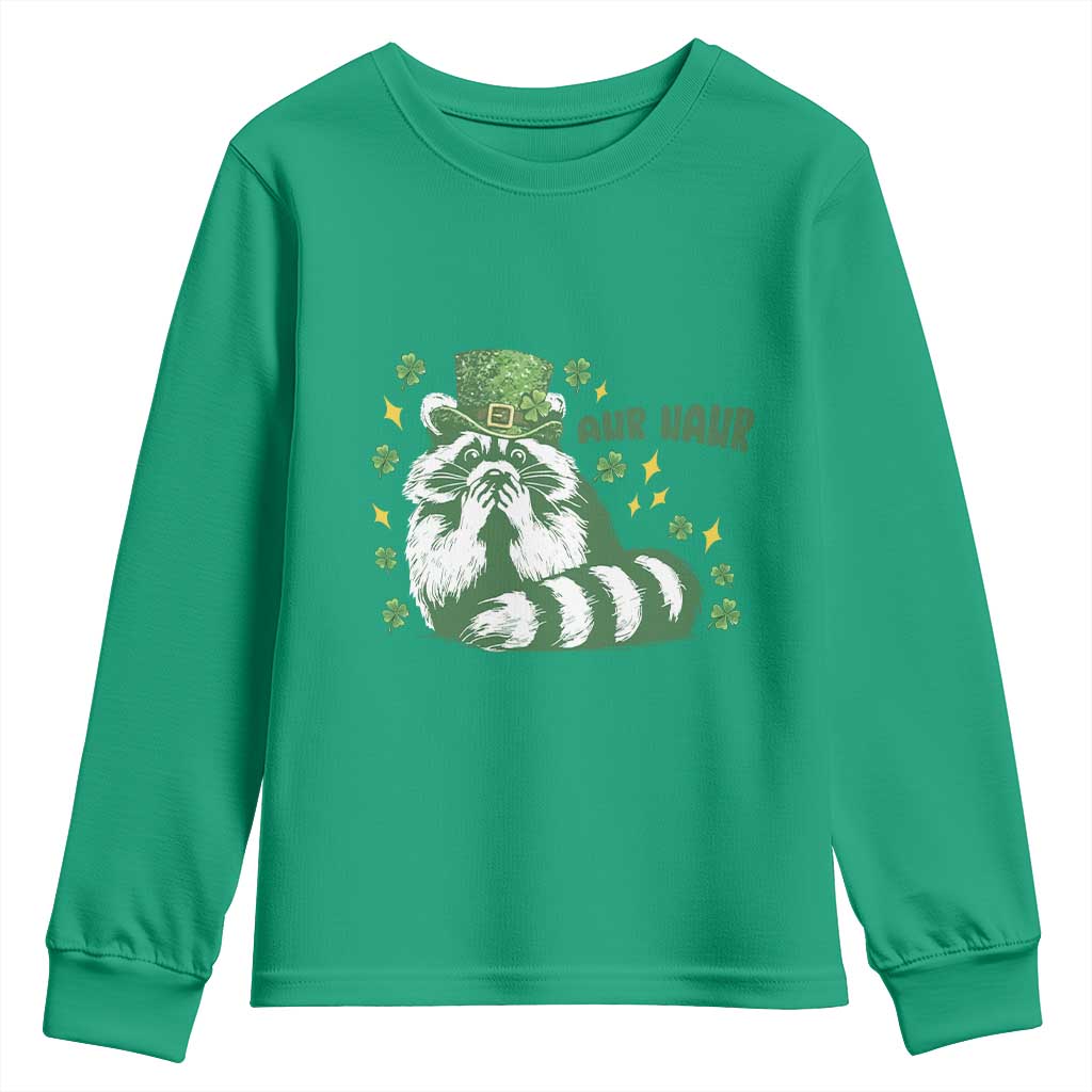 AUR Naur Raccoon St Patricks Day Meme Youth Sweatshirt Funny Sarcastic Oh No Australian Accent