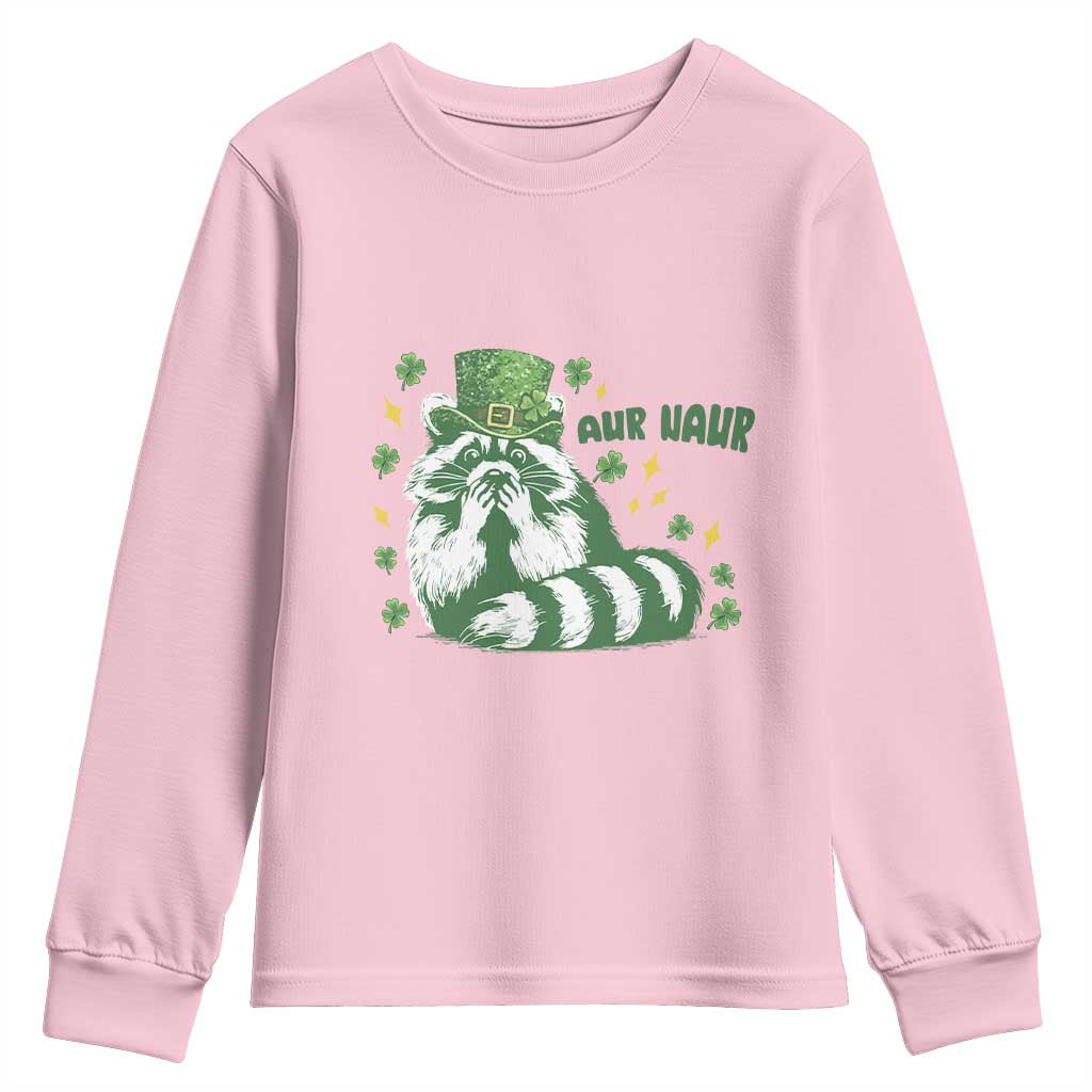 AUR Naur Raccoon St Patricks Day Meme Youth Sweatshirt Funny Sarcastic Oh No Australian Accent