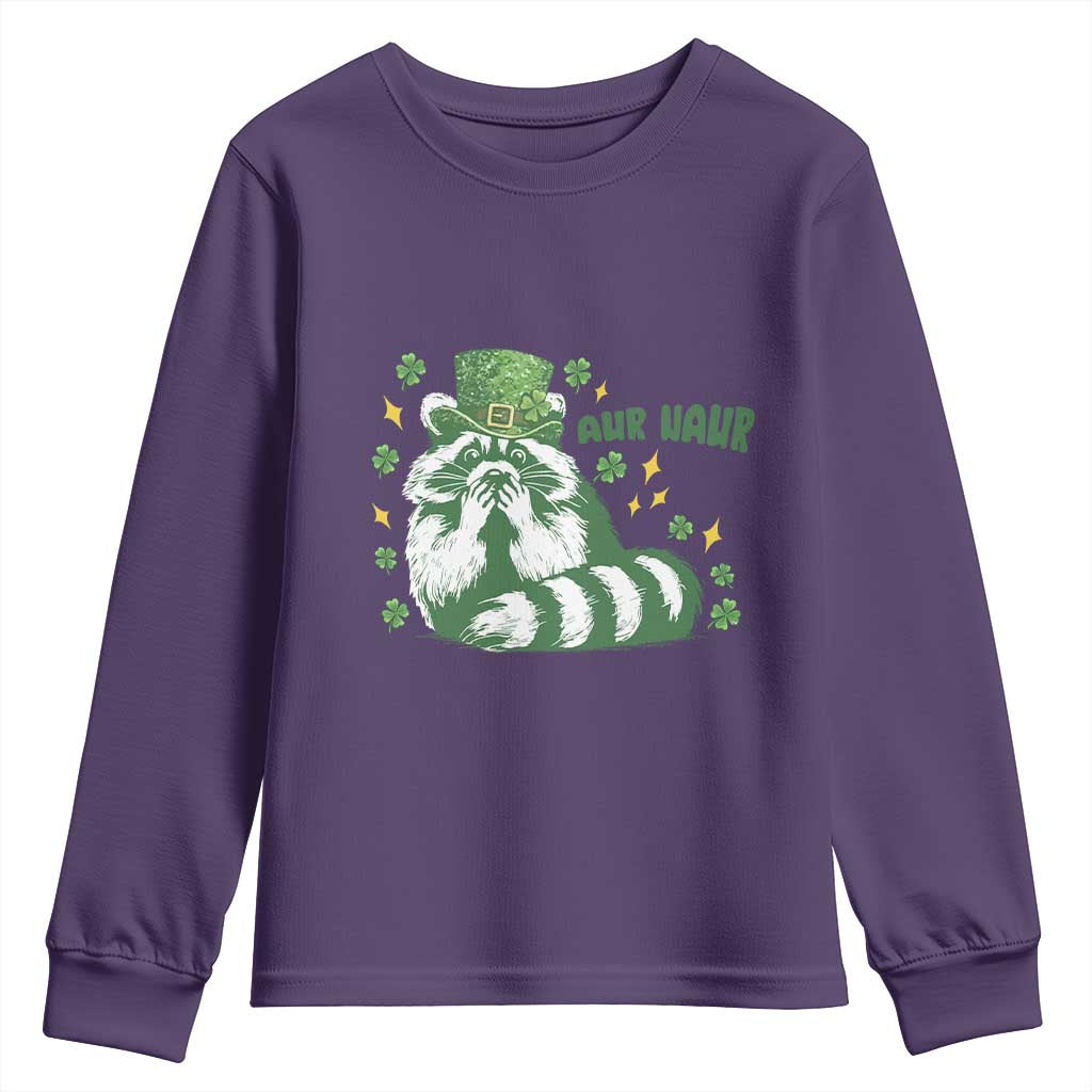 AUR Naur Raccoon St Patricks Day Meme Youth Sweatshirt Funny Sarcastic Oh No Australian Accent