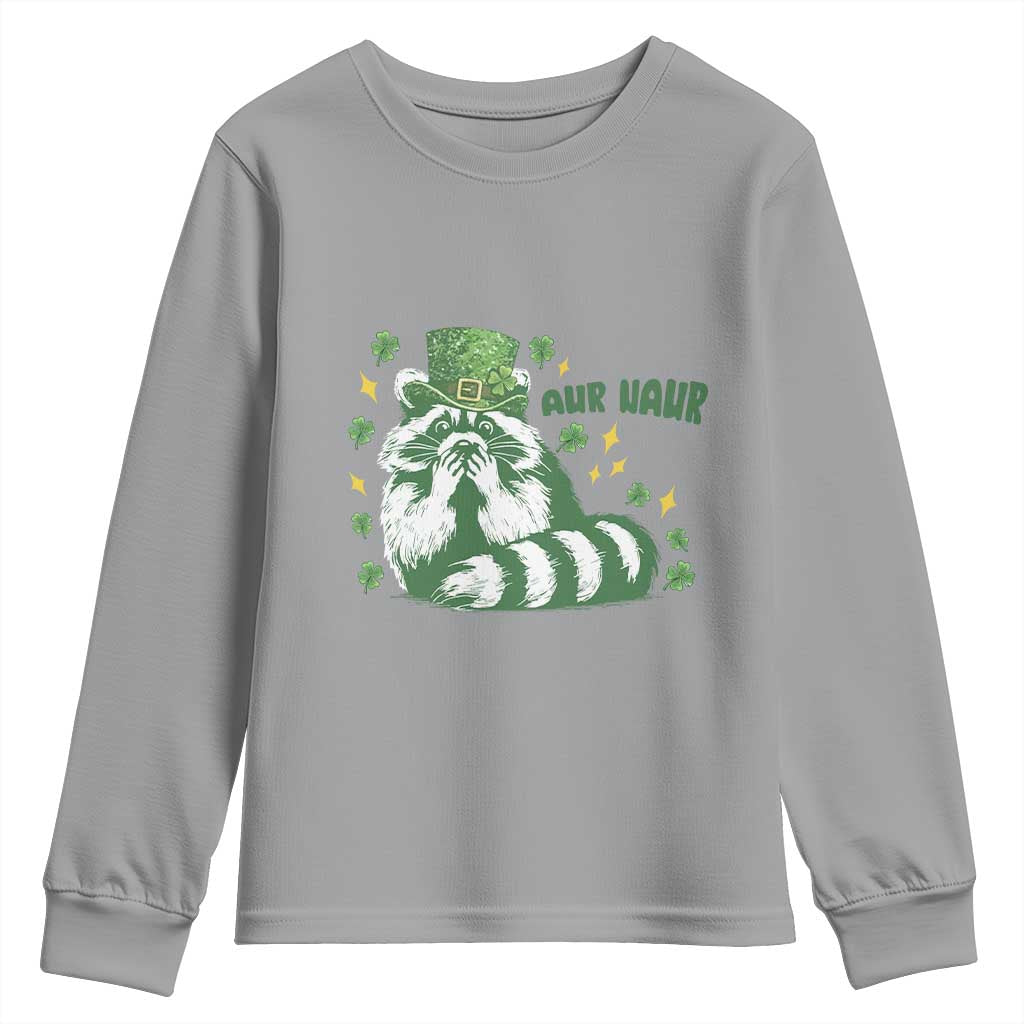 AUR Naur Raccoon St Patricks Day Meme Youth Sweatshirt Funny Sarcastic Oh No Australian Accent