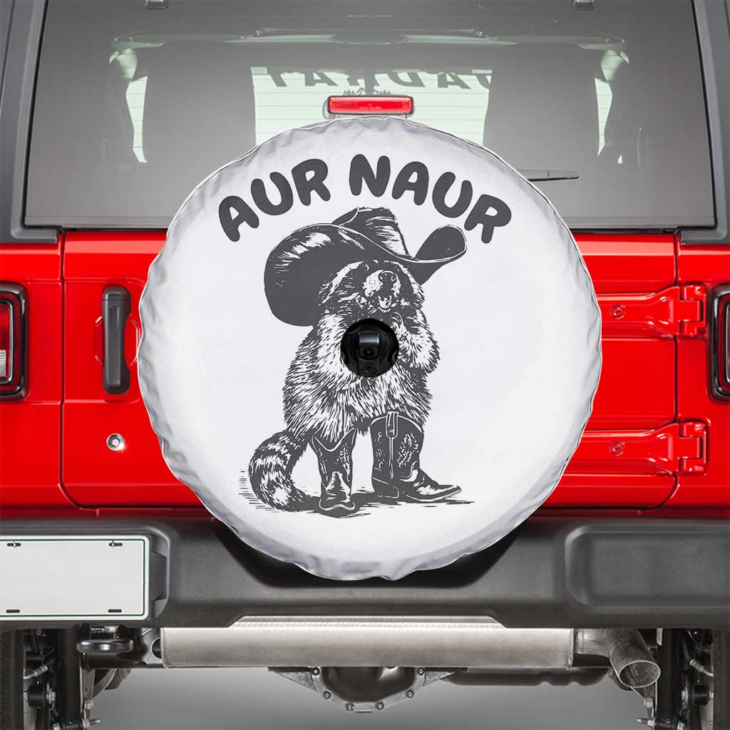 AUR Naur Cowboy Raccoon Meme Spare Tire Cover Funny Sarcastic Oh No Australian Accent