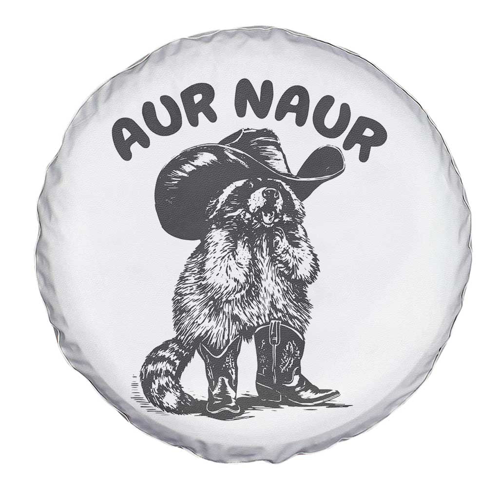AUR Naur Cowboy Raccoon Meme Spare Tire Cover Funny Sarcastic Oh No Australian Accent